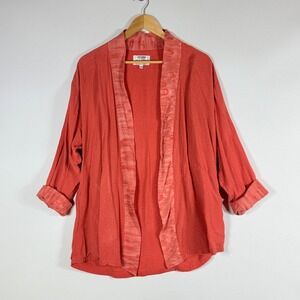 Wild Thing Woman Small‎ Medium Coral Swirl Batik Kimono Jacket Rayon Artsy Boho